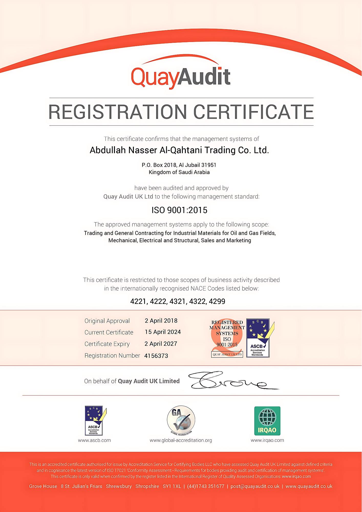 ISO Certificate